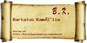 Bartalus Kamélia névjegykártya